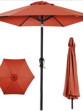 Best Choice Products Market Patio Umbrella 10ft Tilting-Rust